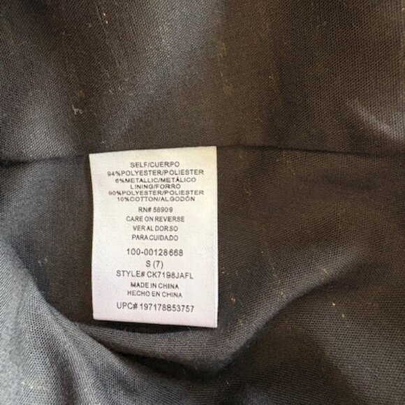 Girls Black Gold Metallic Threading Dress Short Puff Sleeves (7) NWT New Year - Picture 6 of 7